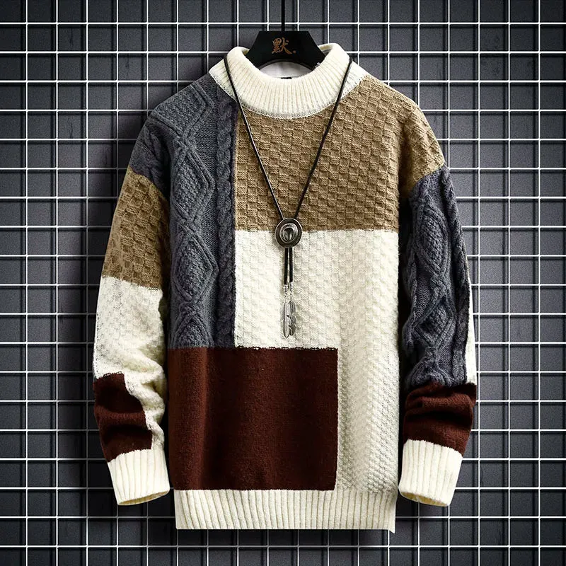 2024 New Autumn Pullover Men's Sweater O-neck Long Sleeve Warm Slim Sweaters Man Casual Fashion Sweater Men Clothing