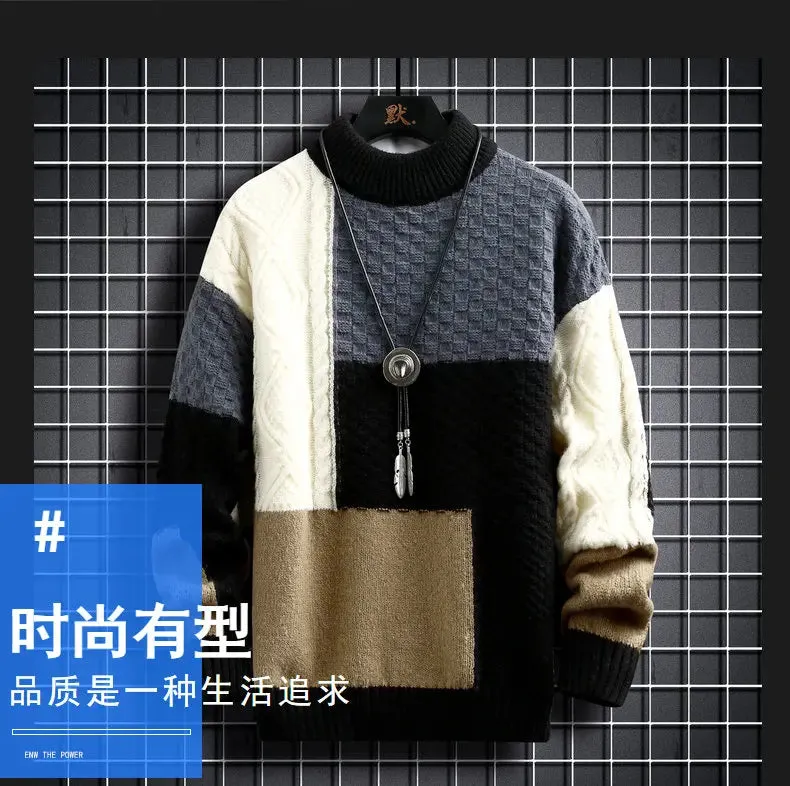 2024 New Autumn Pullover Men's Sweater O-neck Long Sleeve Warm Slim Sweaters Man Casual Fashion Sweater Men Clothing