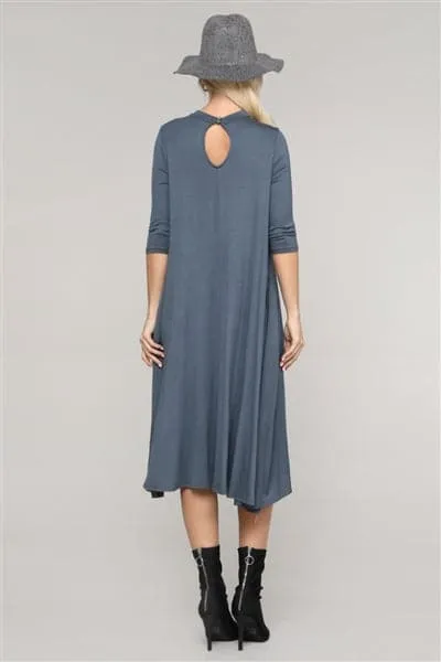 3/4 Sleeve Relaxed Fit Dress Titanium - Pack of 6