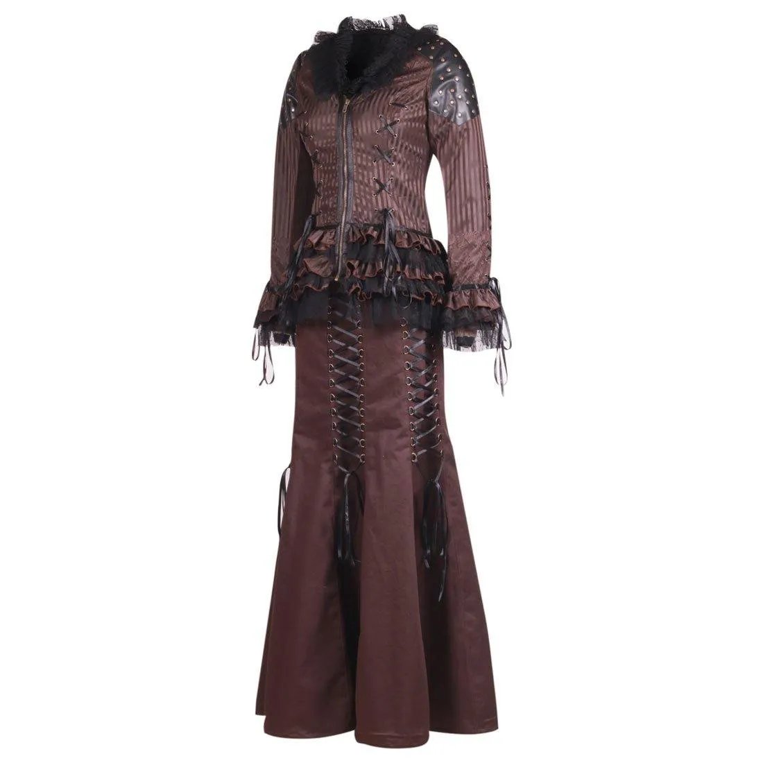 Alex Steampunk Two Piece Long Dress