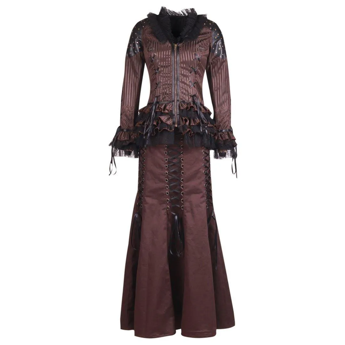 Alex Steampunk Two Piece Long Dress