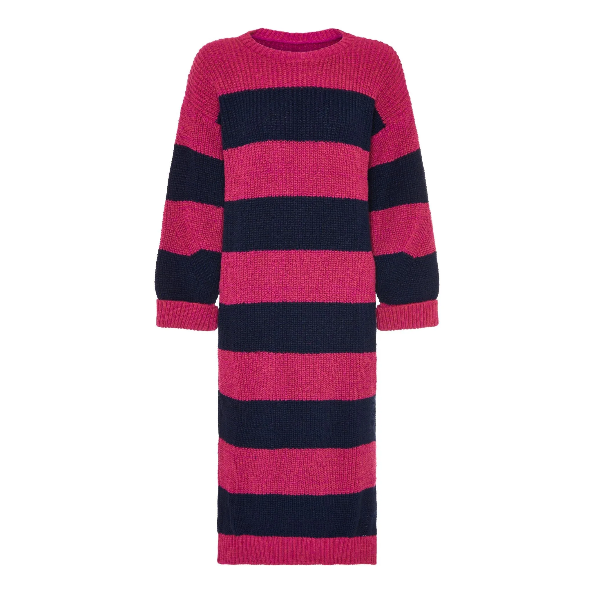 Antonia Chunky Stripe Midi Dress - Navy