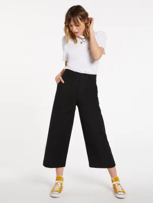 Army Whaler Wide Leg Pant - BLACK