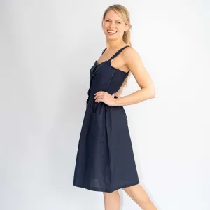 Aubrey Sleeveless Navy Blue Casual Short Summer Dresses