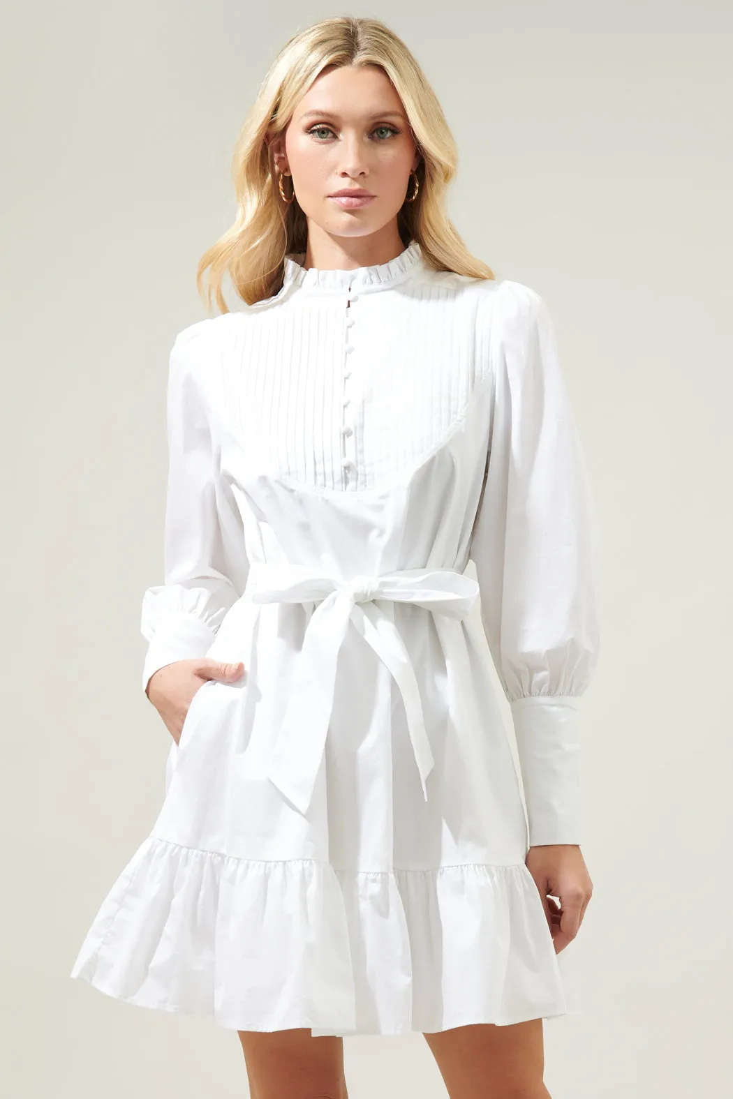 Beacher Pintuck Shift Dress