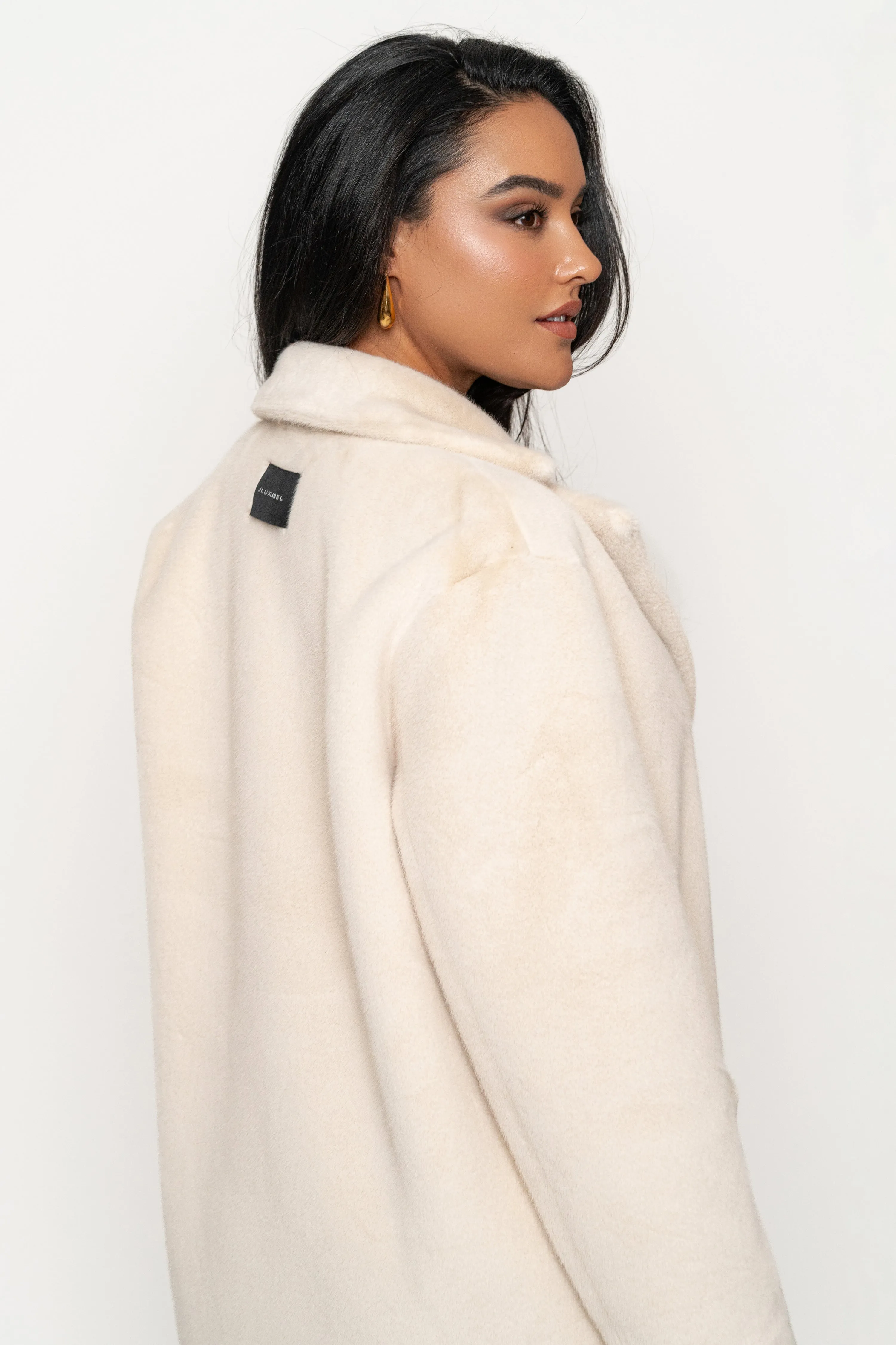 Beige Thelma Reversible Suede Coat