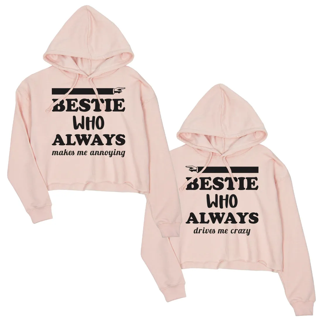 Bestie Always Women's Crop Hoodies BFF Matching Gift For Teen Girls