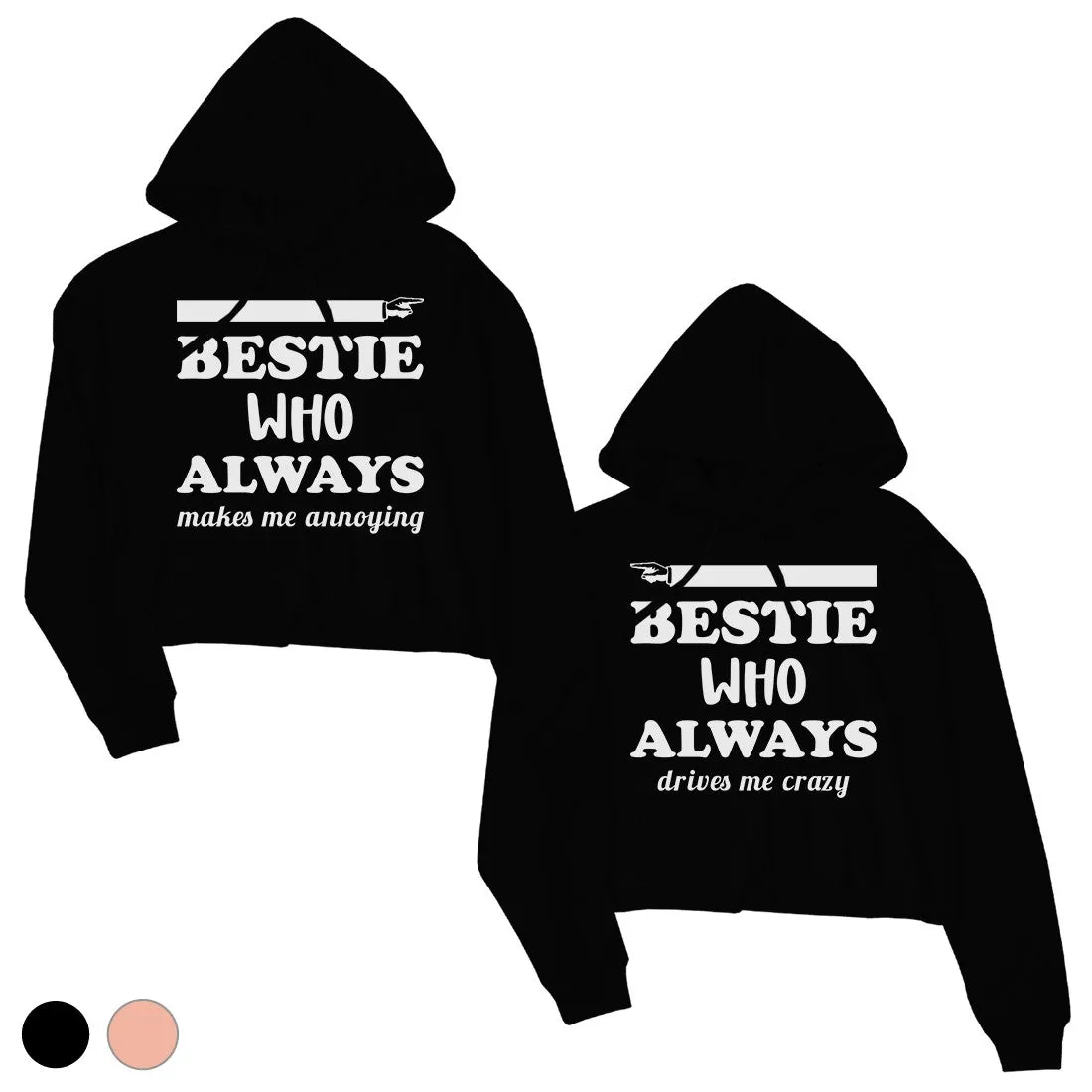 Bestie Always Women's Crop Hoodies BFF Matching Gift For Teen Girls