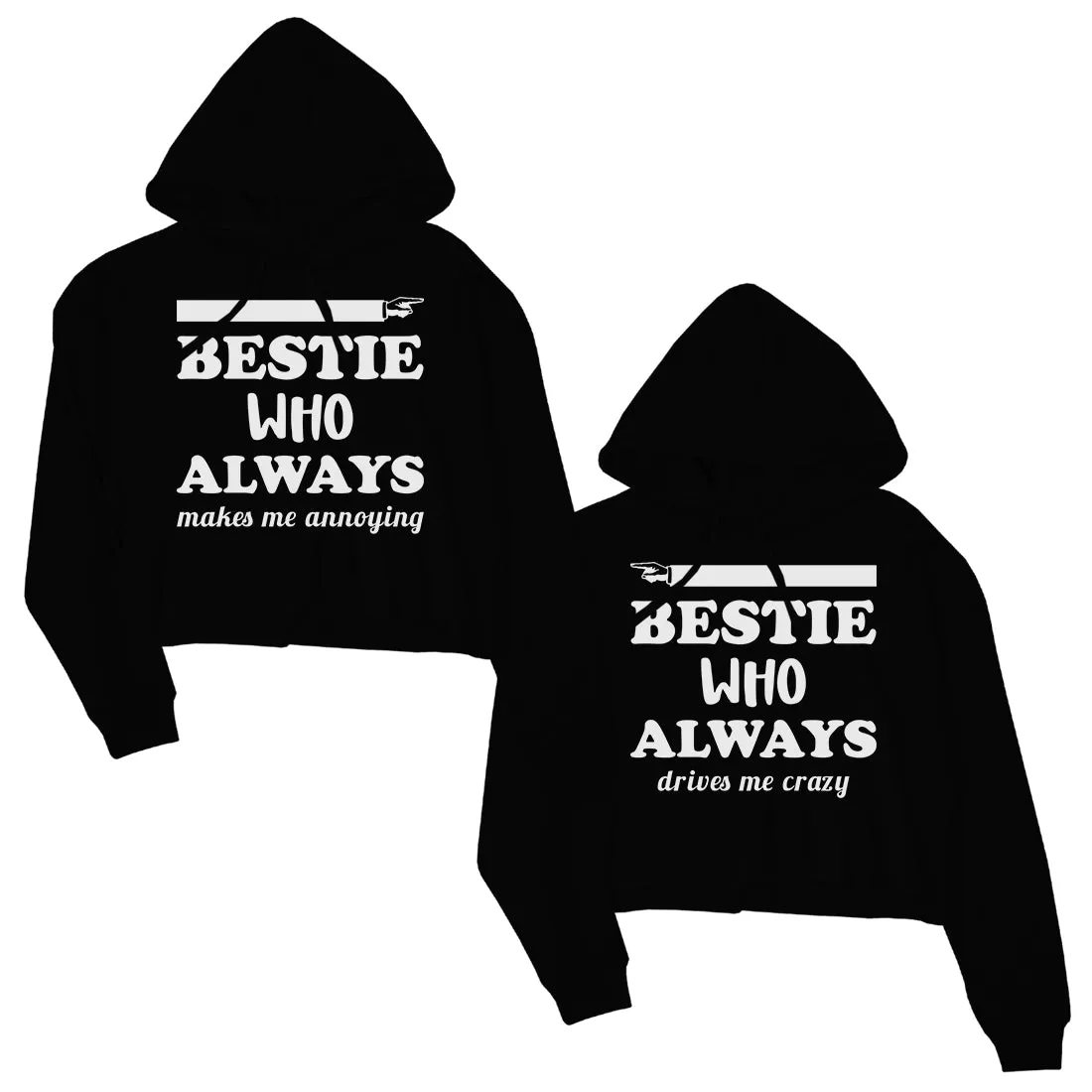 Bestie Always Women's Crop Hoodies BFF Matching Gift For Teen Girls