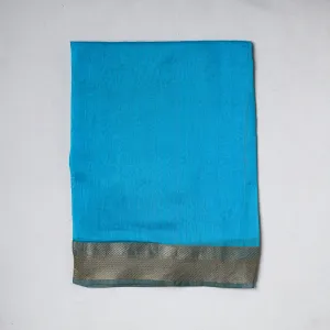 Blue - Traditional Chanderi Silk Handloom Precut Fabric(1.3 meter)