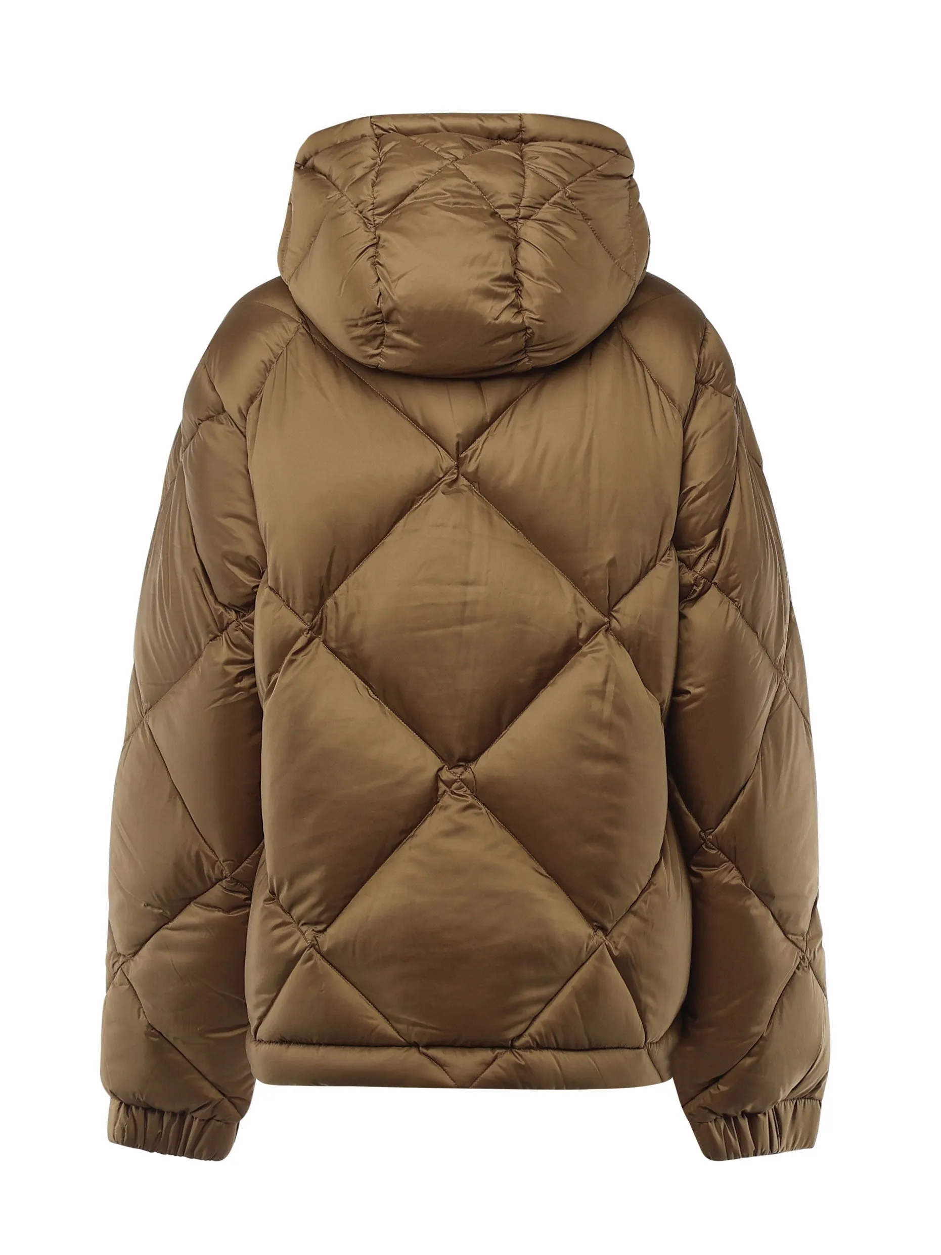 Brown Down Coat with Adjustable Hood