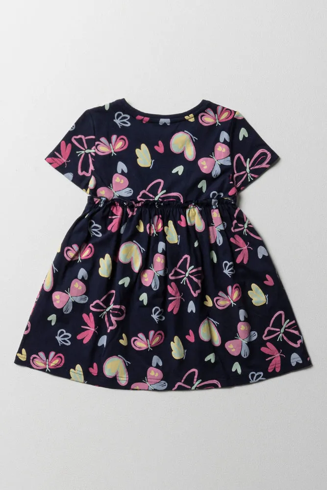 Butterfly T-Shirt Dress Navy