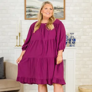 Candlelit Chats Dress, Plum