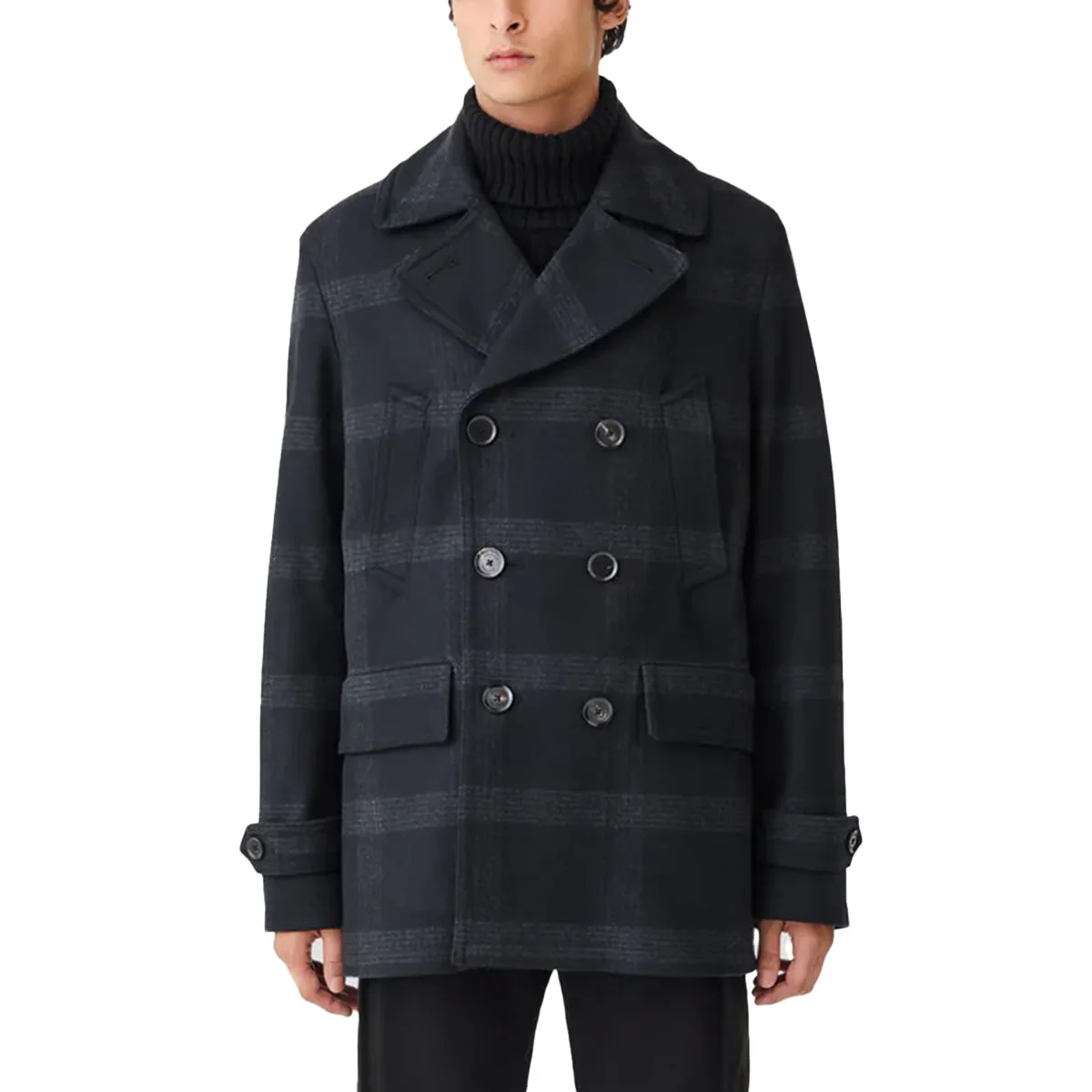 Charcoal Milford Wool & Cashmere Peacoat