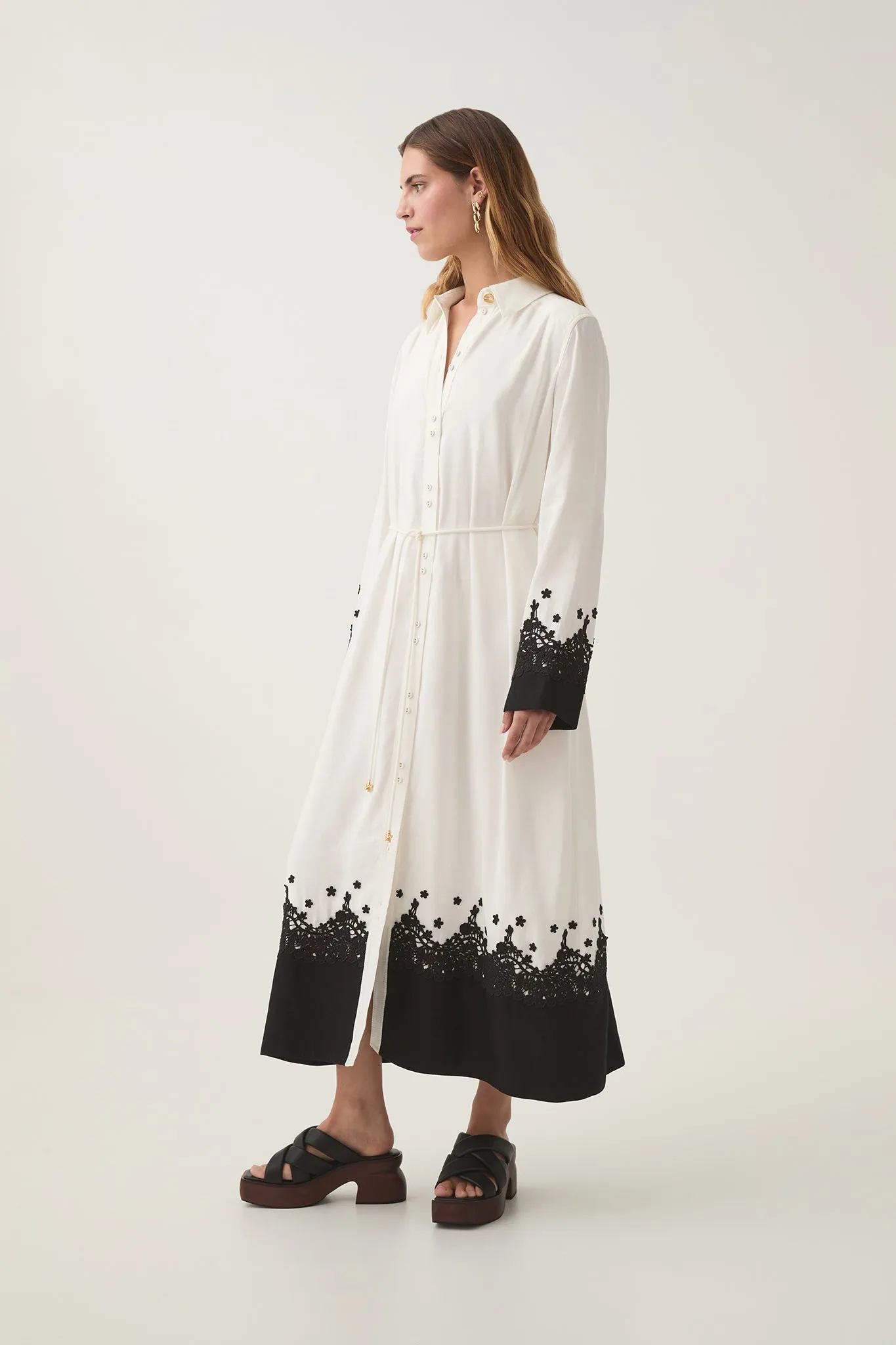 Charmer Lace Trim Midi Dress