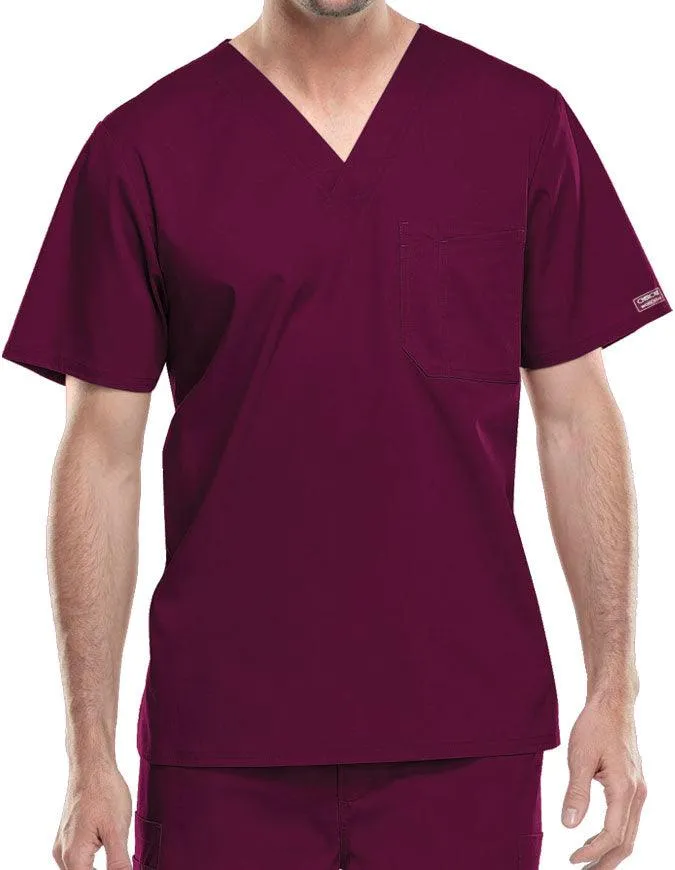 Cherokee WorkWear Men's Double Chest Pocket V-Neck Scrub Top