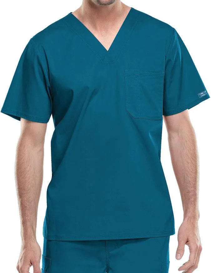 Cherokee WorkWear Men's Double Chest Pocket V-Neck Scrub Top