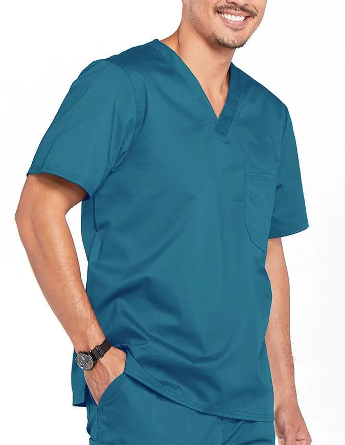 Cherokee WorkWear Men's Double Chest Pocket V-Neck Scrub Top