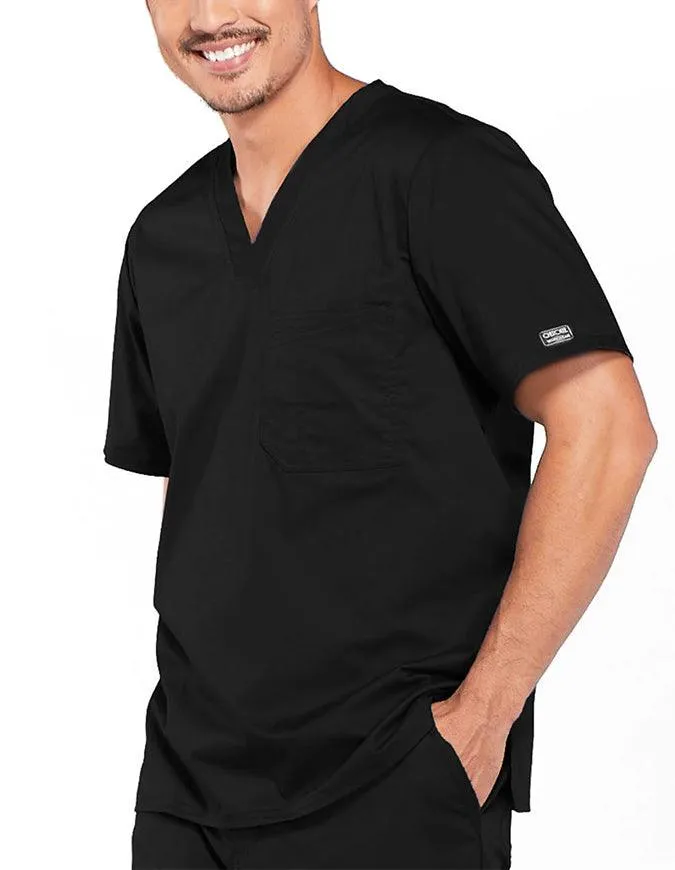 Cherokee WorkWear Men's Double Chest Pocket V-Neck Scrub Top