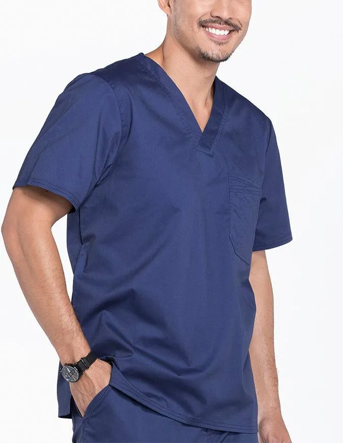 Cherokee WorkWear Men's Double Chest Pocket V-Neck Scrub Top