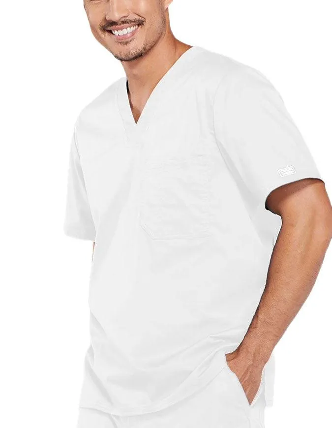 Cherokee WorkWear Men's Double Chest Pocket V-Neck Scrub Top