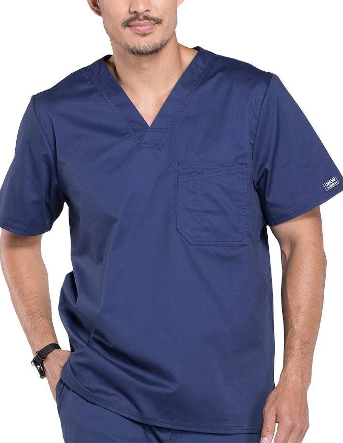 Cherokee WorkWear Men's Double Chest Pocket V-Neck Scrub Top