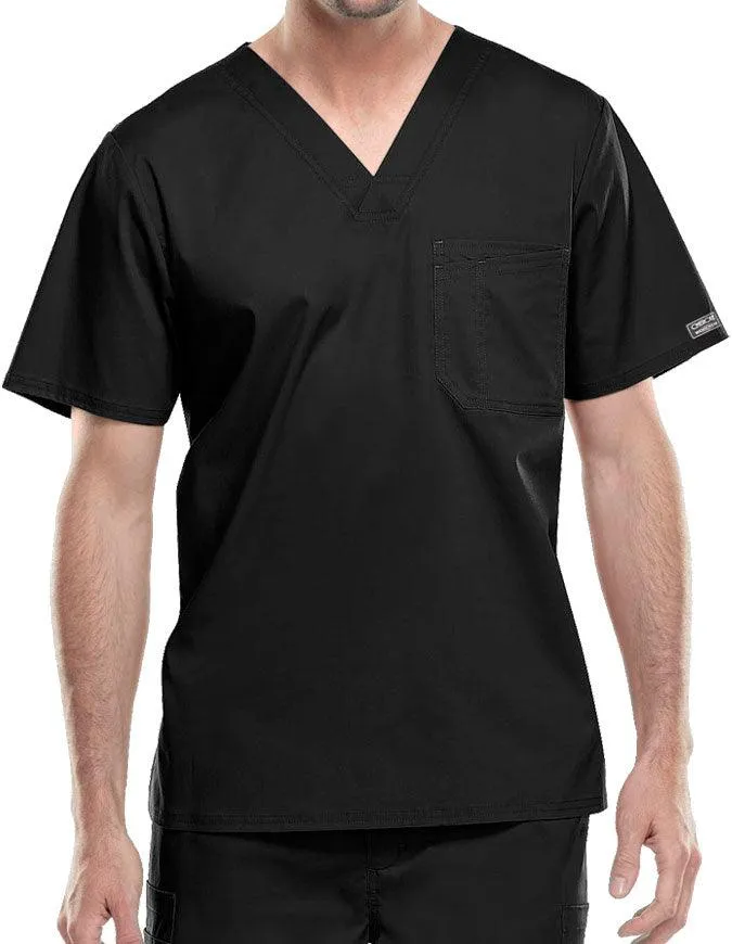 Cherokee WorkWear Men's Double Chest Pocket V-Neck Scrub Top