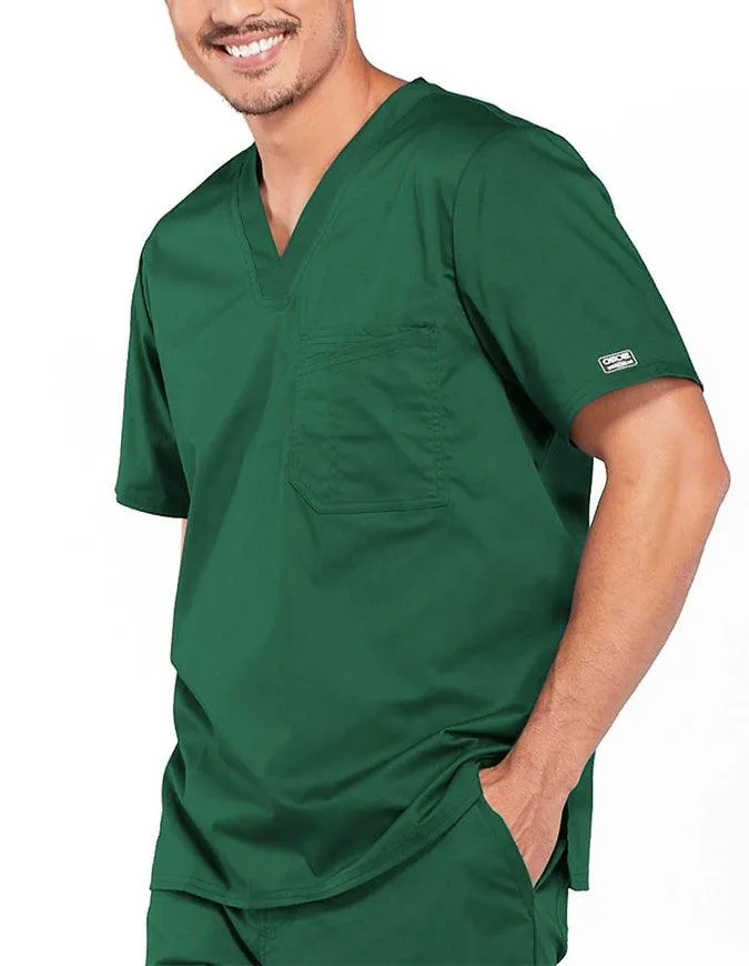 Cherokee WorkWear Men's Double Chest Pocket V-Neck Scrub Top