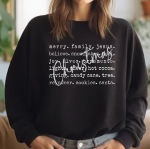 Christmas Words Crewneck Sweatshirt