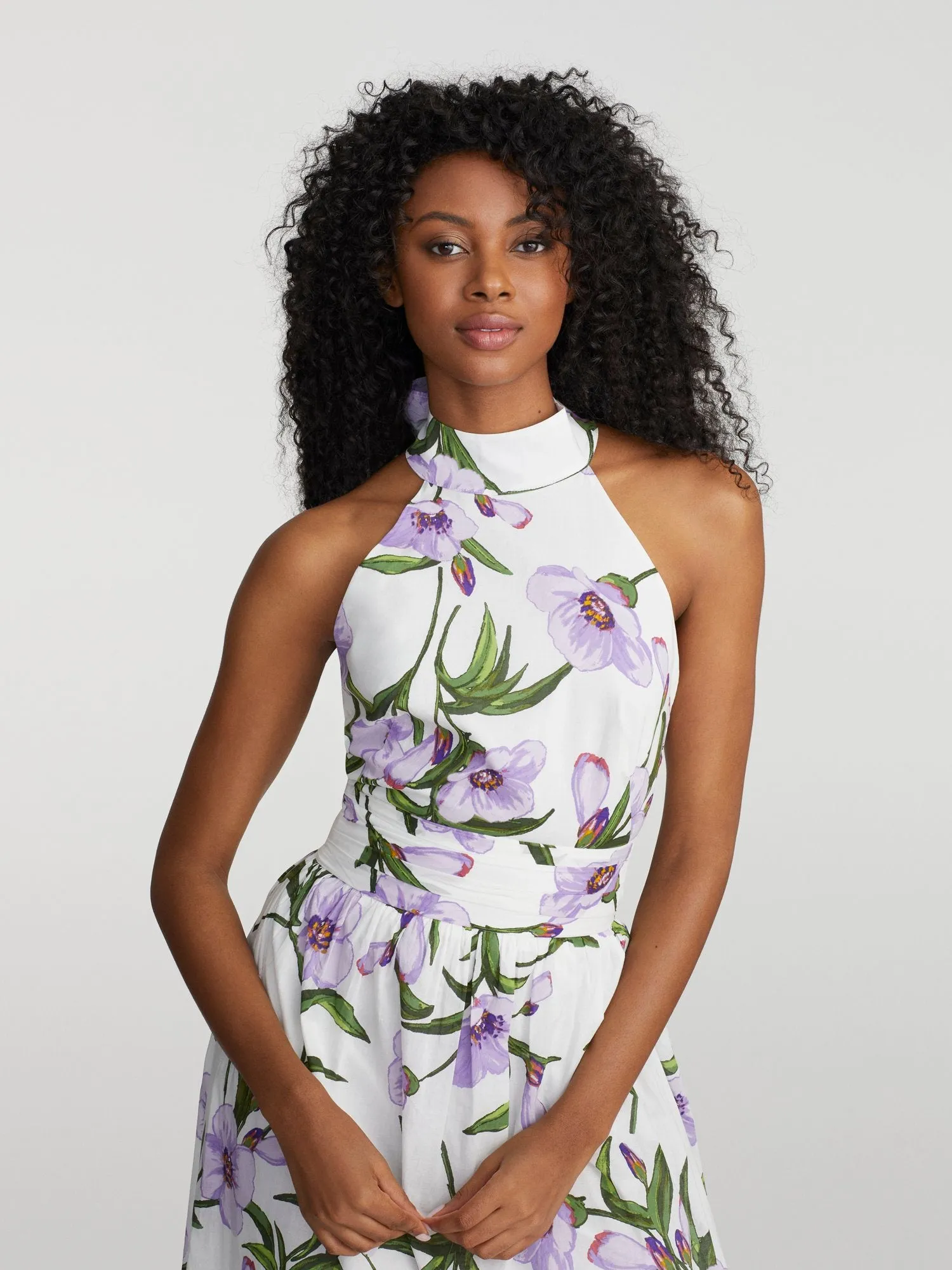 Coralie Floral-Print Halterneck Maxi Dress