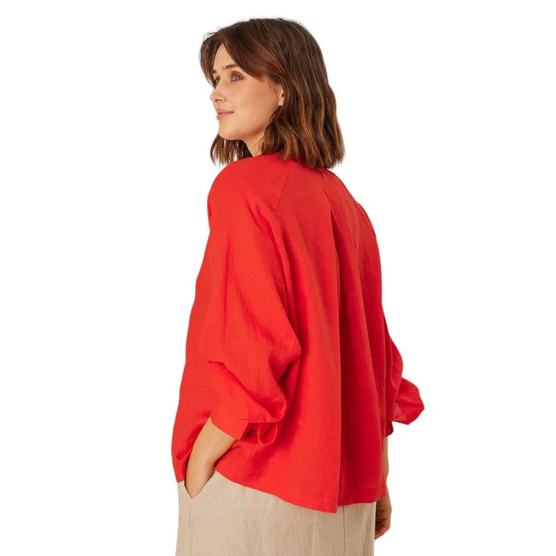 Dortea Linen Top in Orange