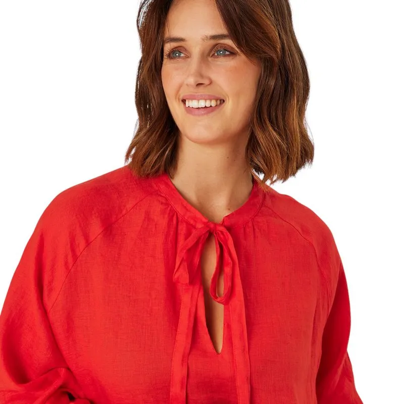 Dortea Linen Top in Orange