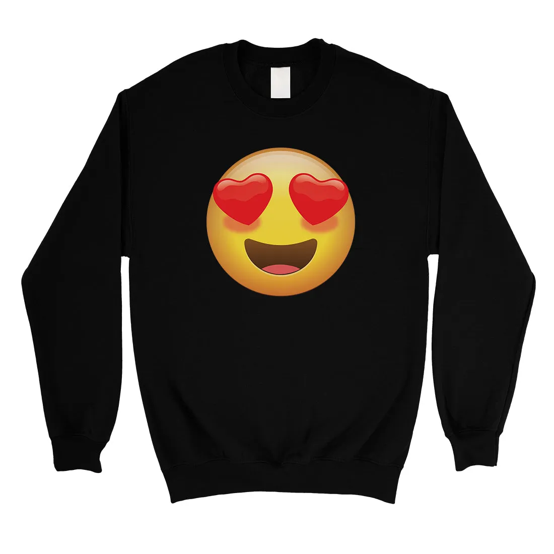 Emoji-Heart Eyes Unisex Crewneck Sweatshirt Perfect Modern Gag Gift