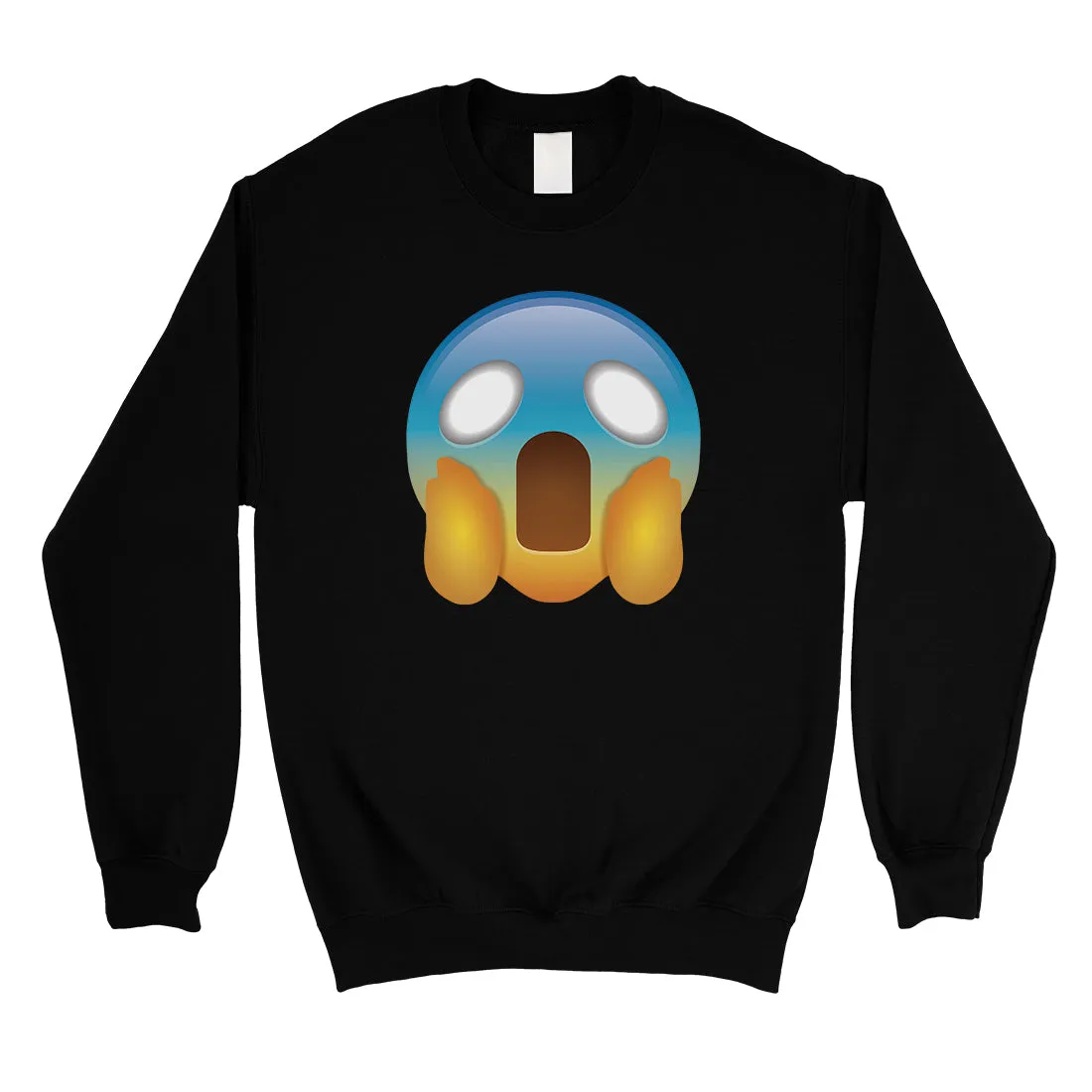 Emoji-Screaming Unisex Crewneck Sweatshirt Shocked Funny Gag Gift