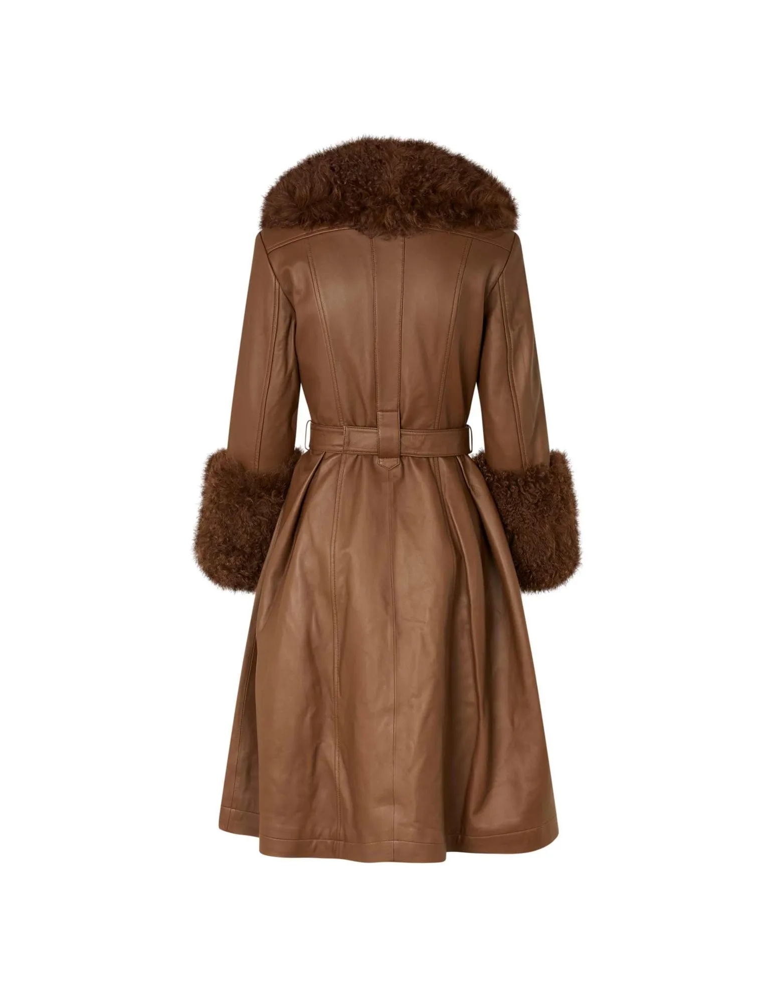 Foxy Shearling Coat — Walnut