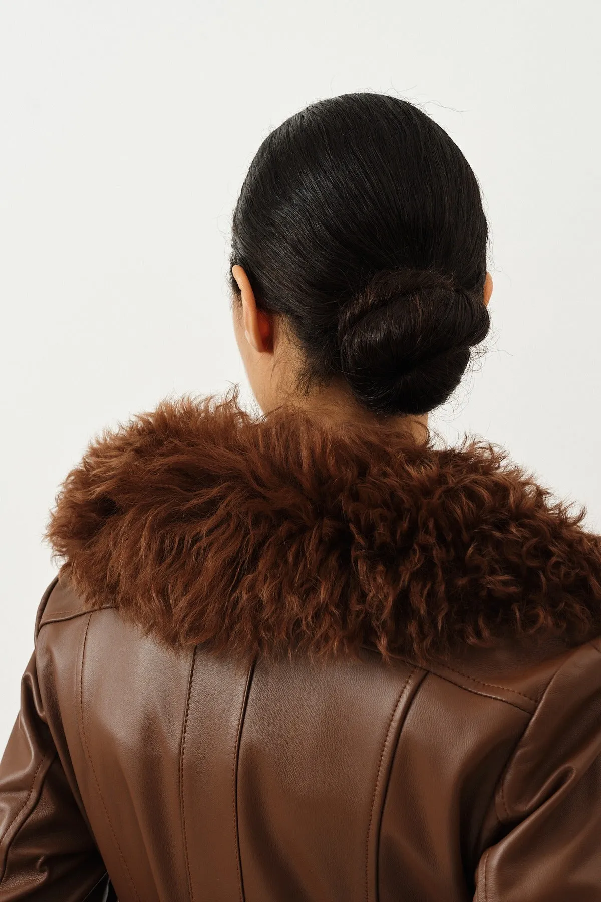 Foxy Shearling Coat — Walnut