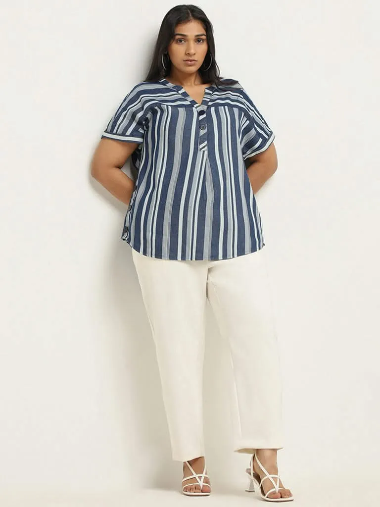 Gia Blue Striped Top