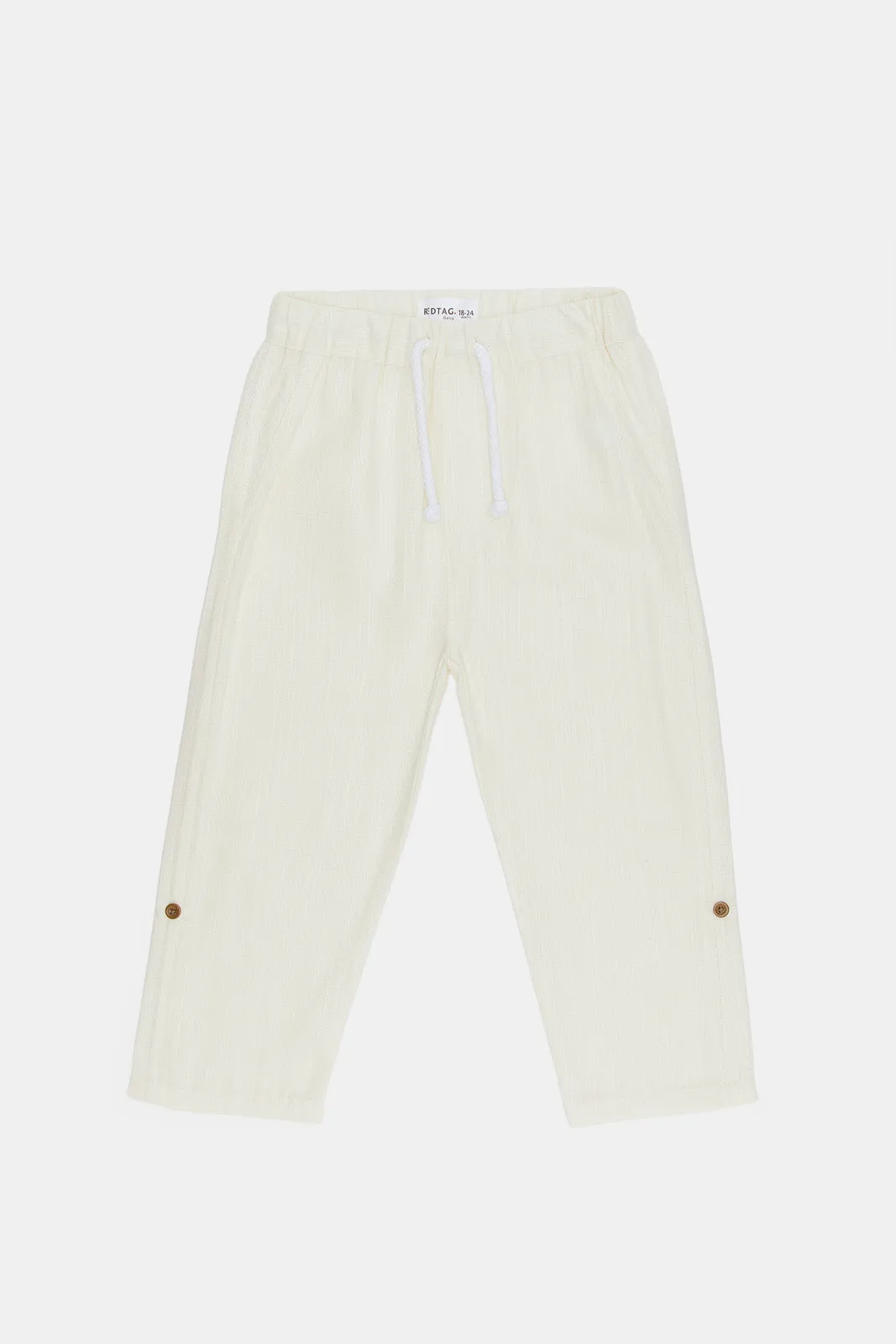 Infant Boys Cream Linen Trousers