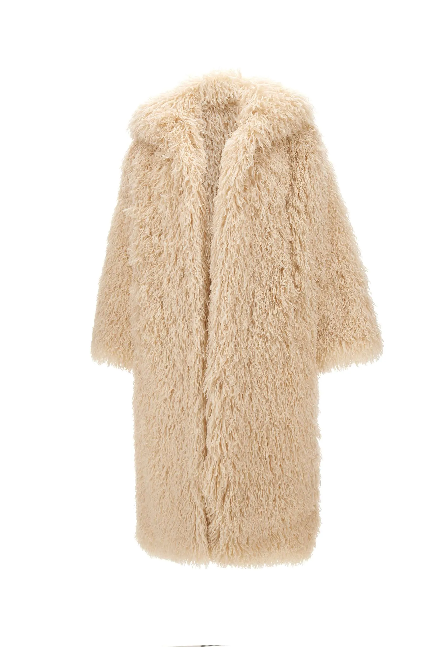 Kilah Cream Synthetic Fur Coat