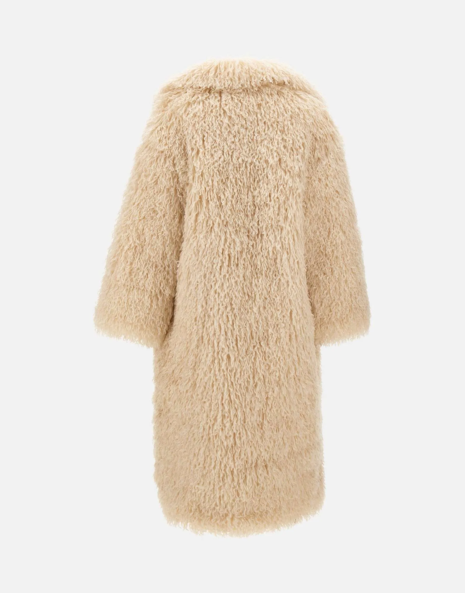 Kilah Cream Synthetic Fur Coat