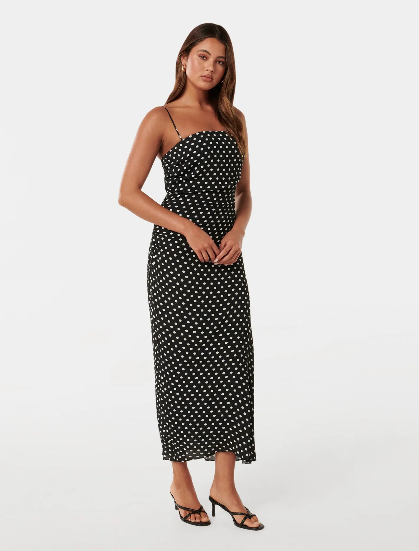 Maisy Ruched Side Midi Dress