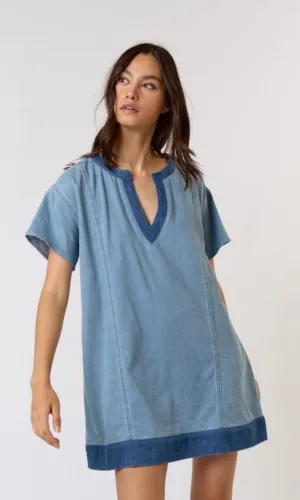 Mary 2 tone denim dress