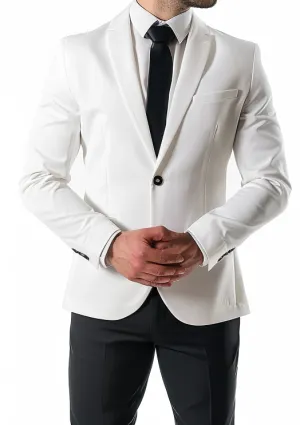 Men Stylish White Cotton Suit