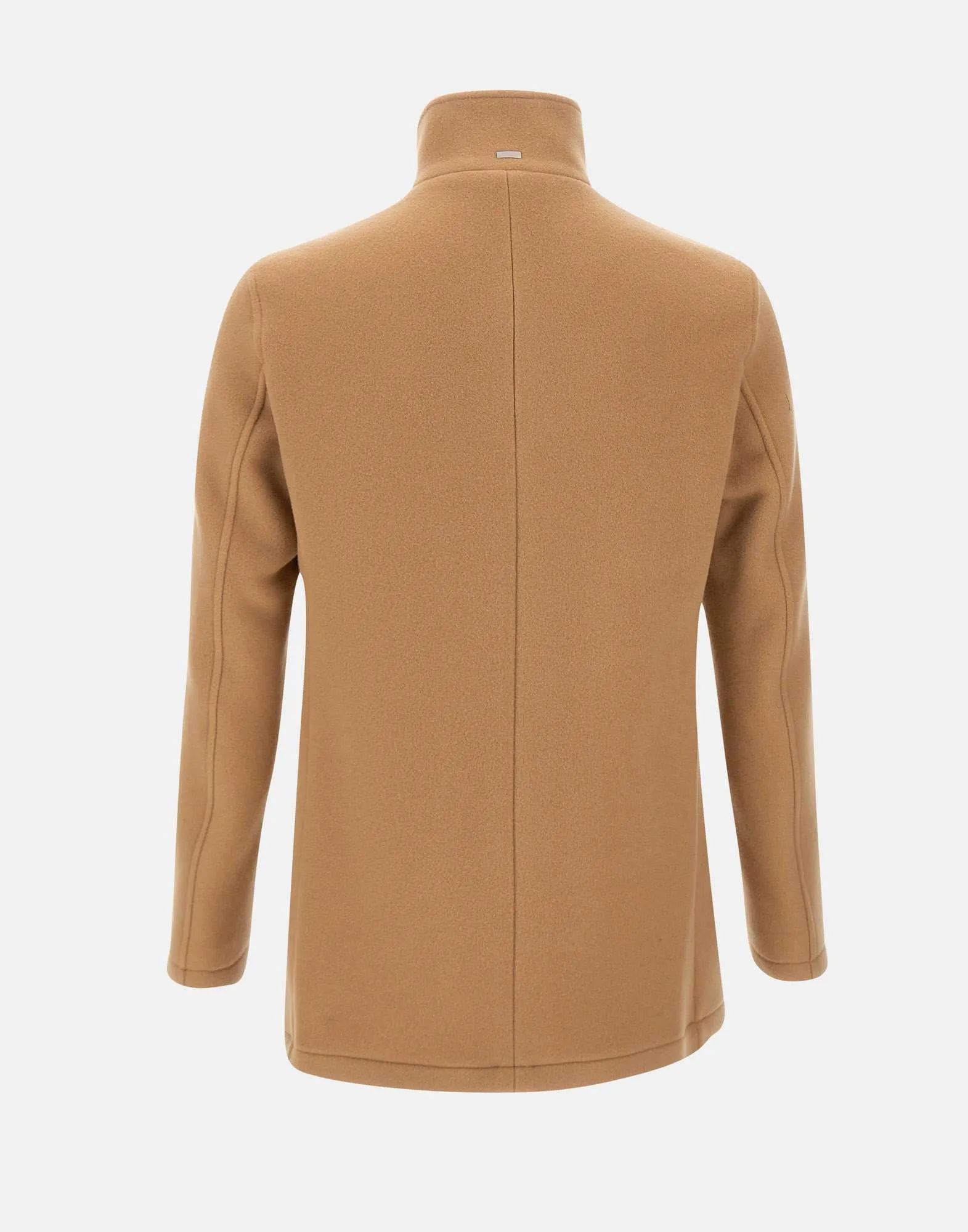 Men's Camel Wool Double-Breasted Coat