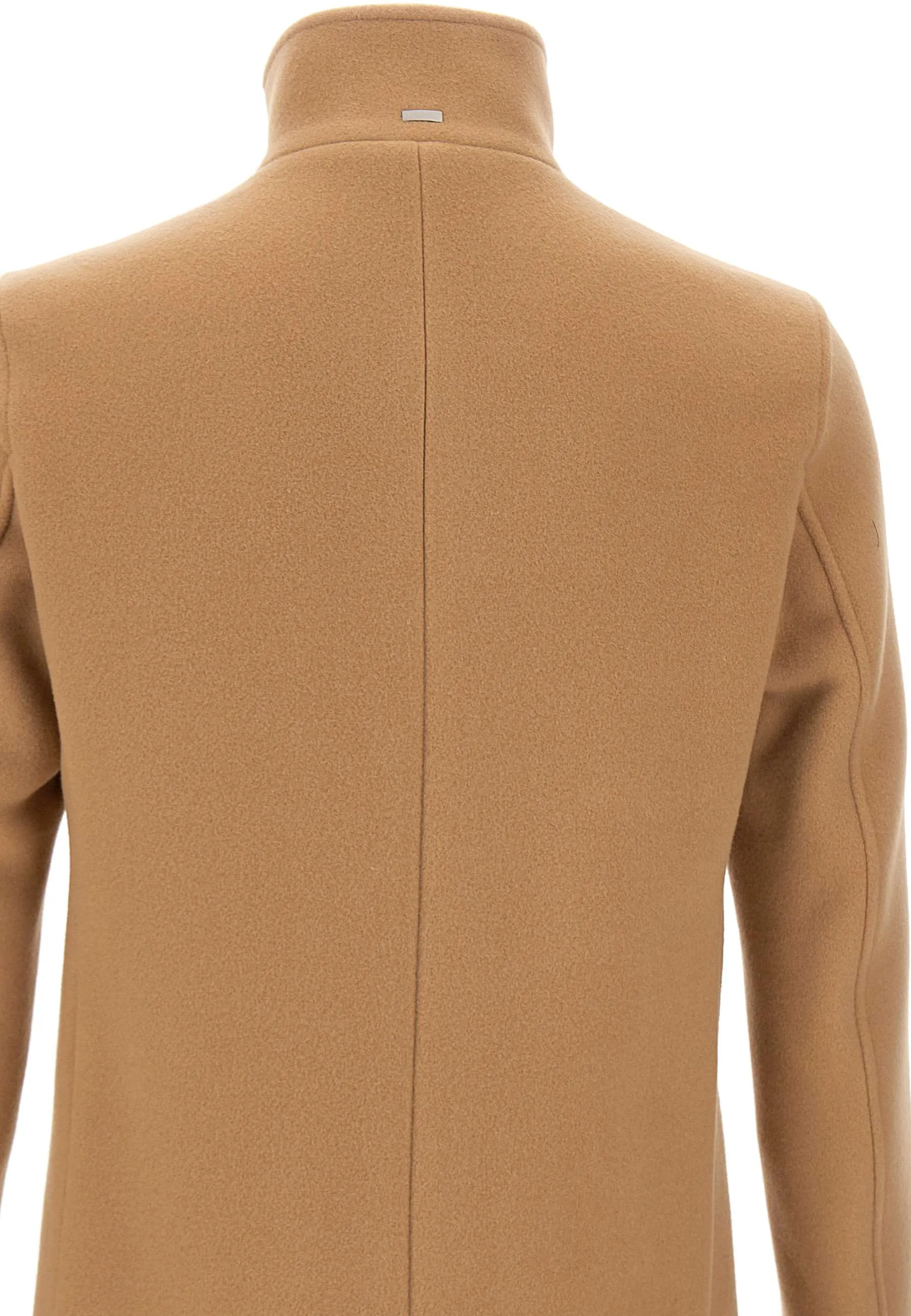 Men's Camel Wool Double-Breasted Coat