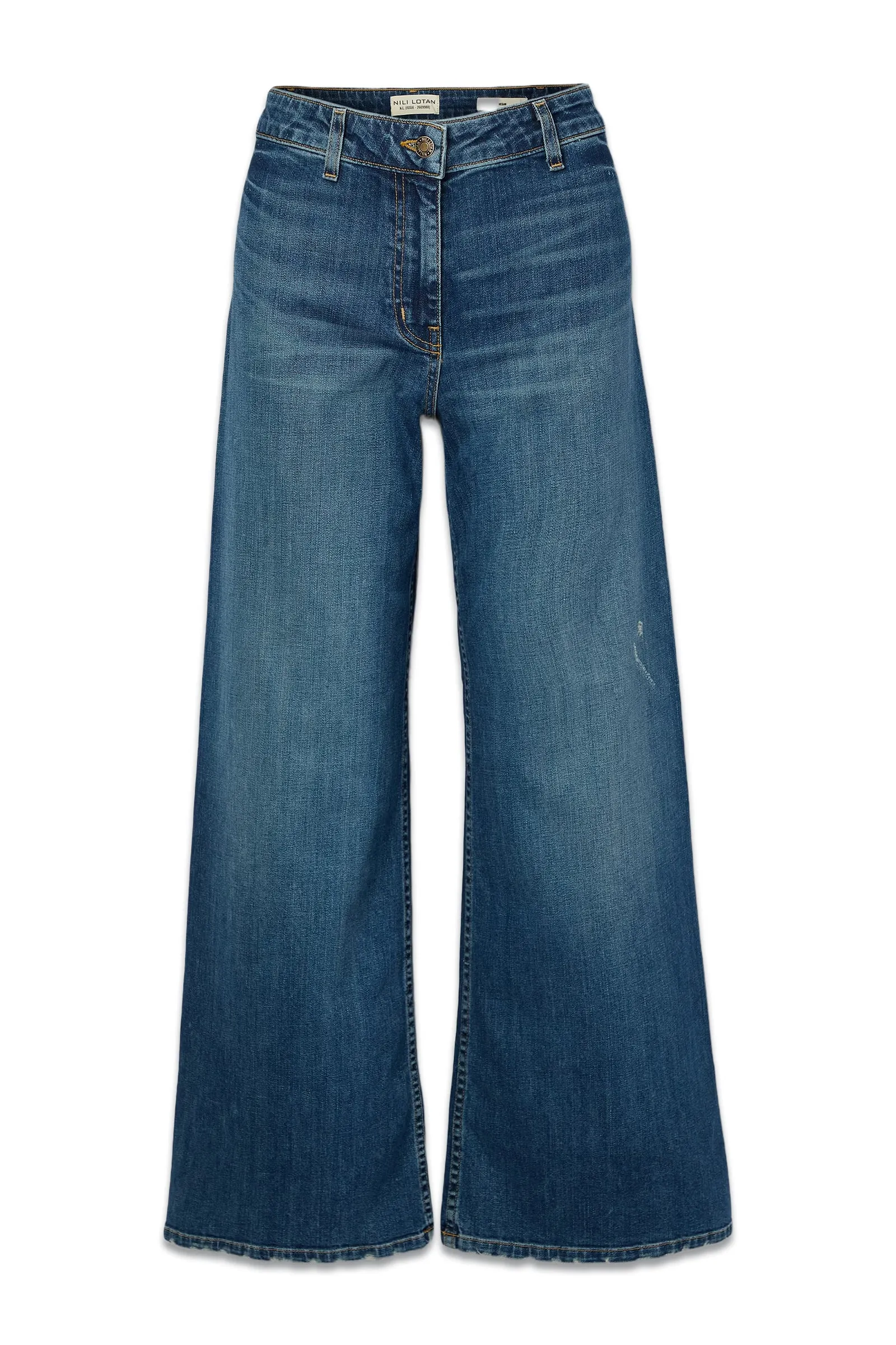 Mid Blue Megan High-rise Wide-leg Jeans