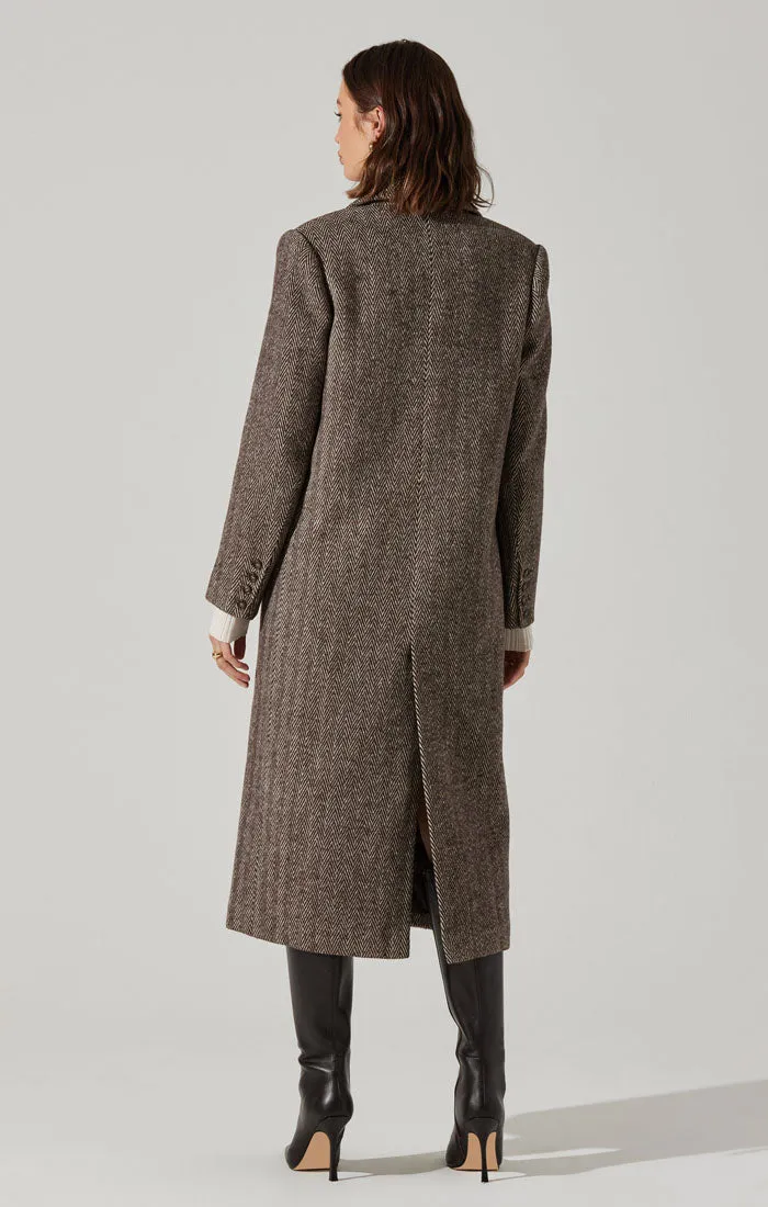 Morana Coat Brown Herringbone