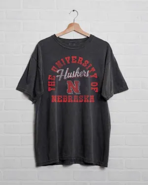 Nebraska Huskers Draft Charcoal Thrifted Tee