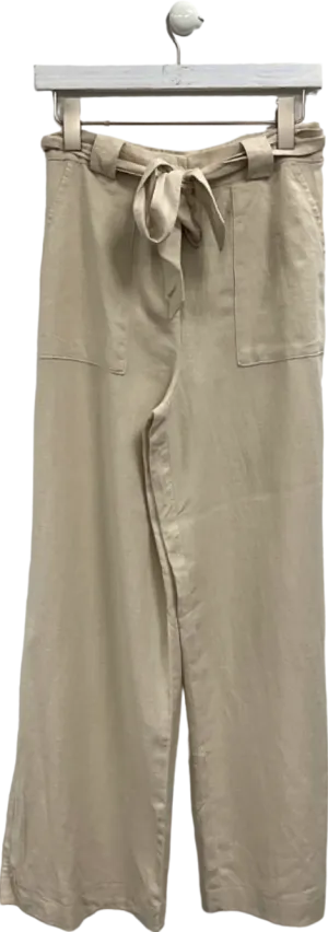 New Look Beige Wide Leg Trousers UK 8