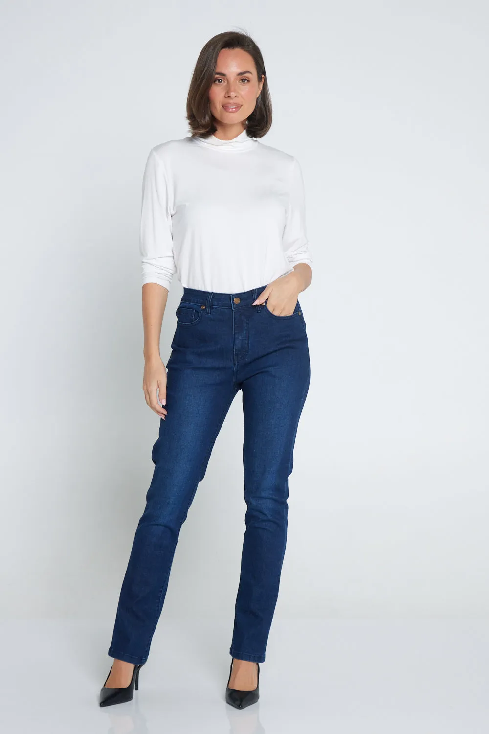 Orientique Straight Leg Jeans - Dark Denim